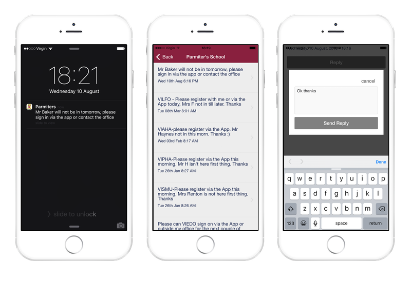 Push notifications and replies